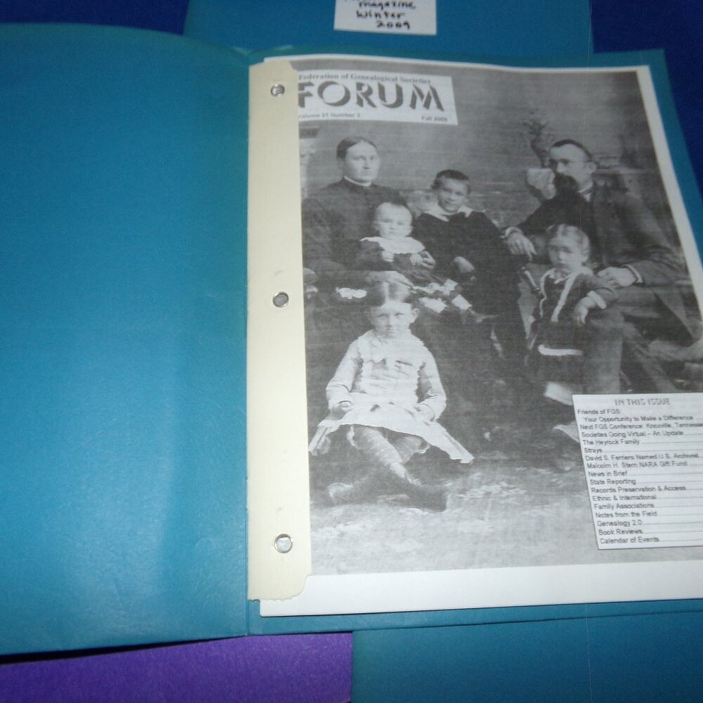 Vintage Forum Magazine - All Four Issues 2009 - FGS - Genealogy & Family History